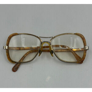 Vtg Capri-Vogue Glasses Tortoise Gold Metal Aviator Butterfly FRAMES ONLY